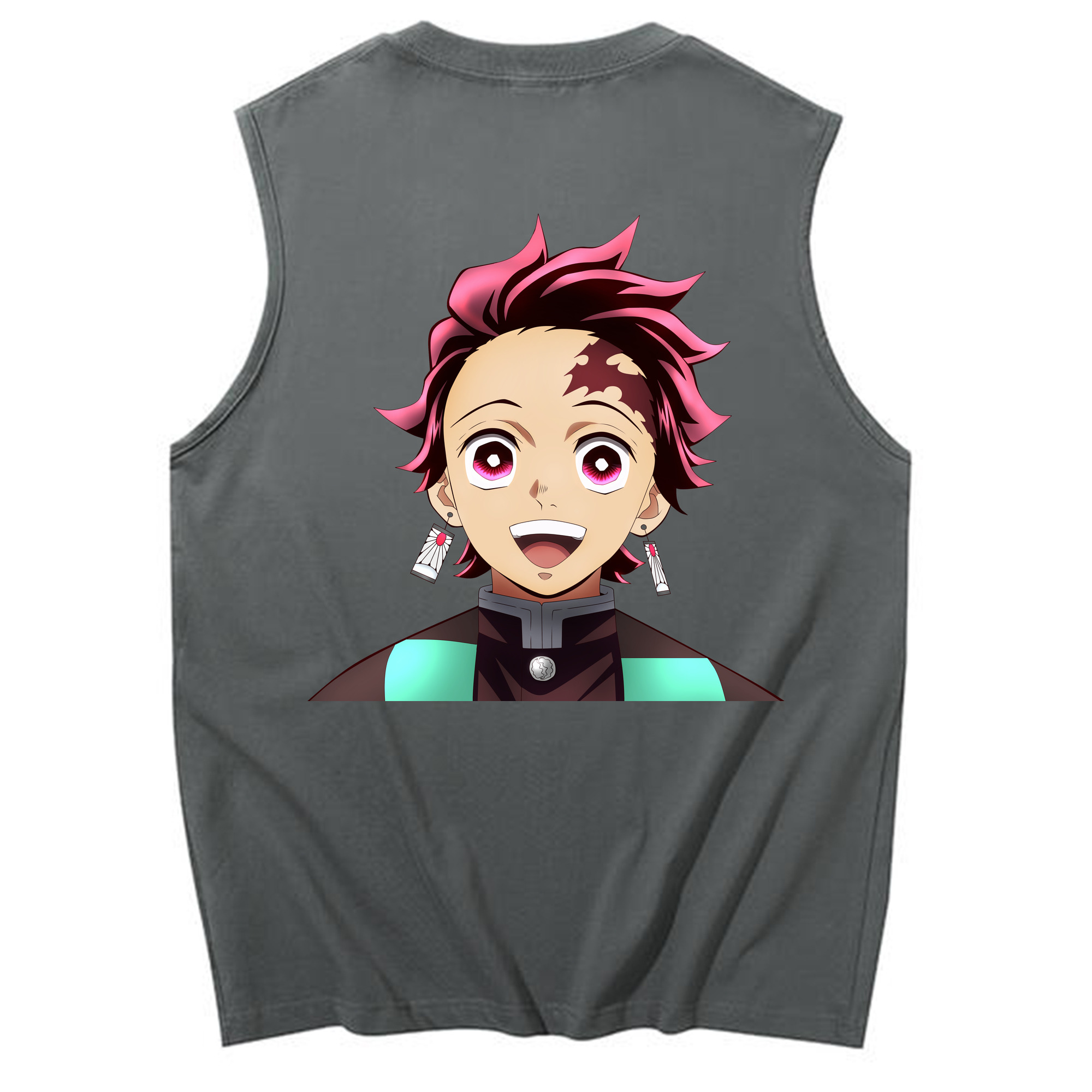 （画像用） 鬼滅の刃 竈門 炭治郎／かまど たんじろう Kamado Tanjirou コットン100％タンクトップ（背面プリント）